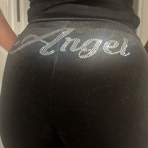 Black Velvet Angel Pants